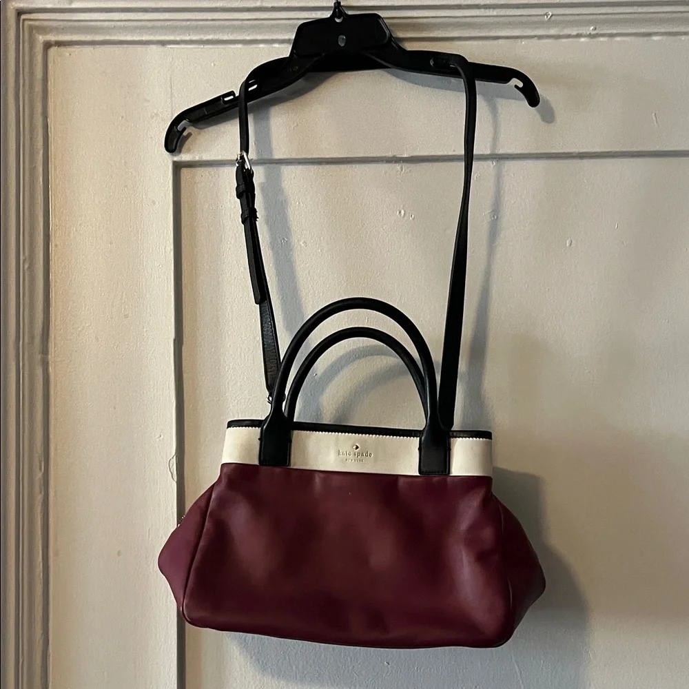 Kate Spade Maroon and Black Satchel
